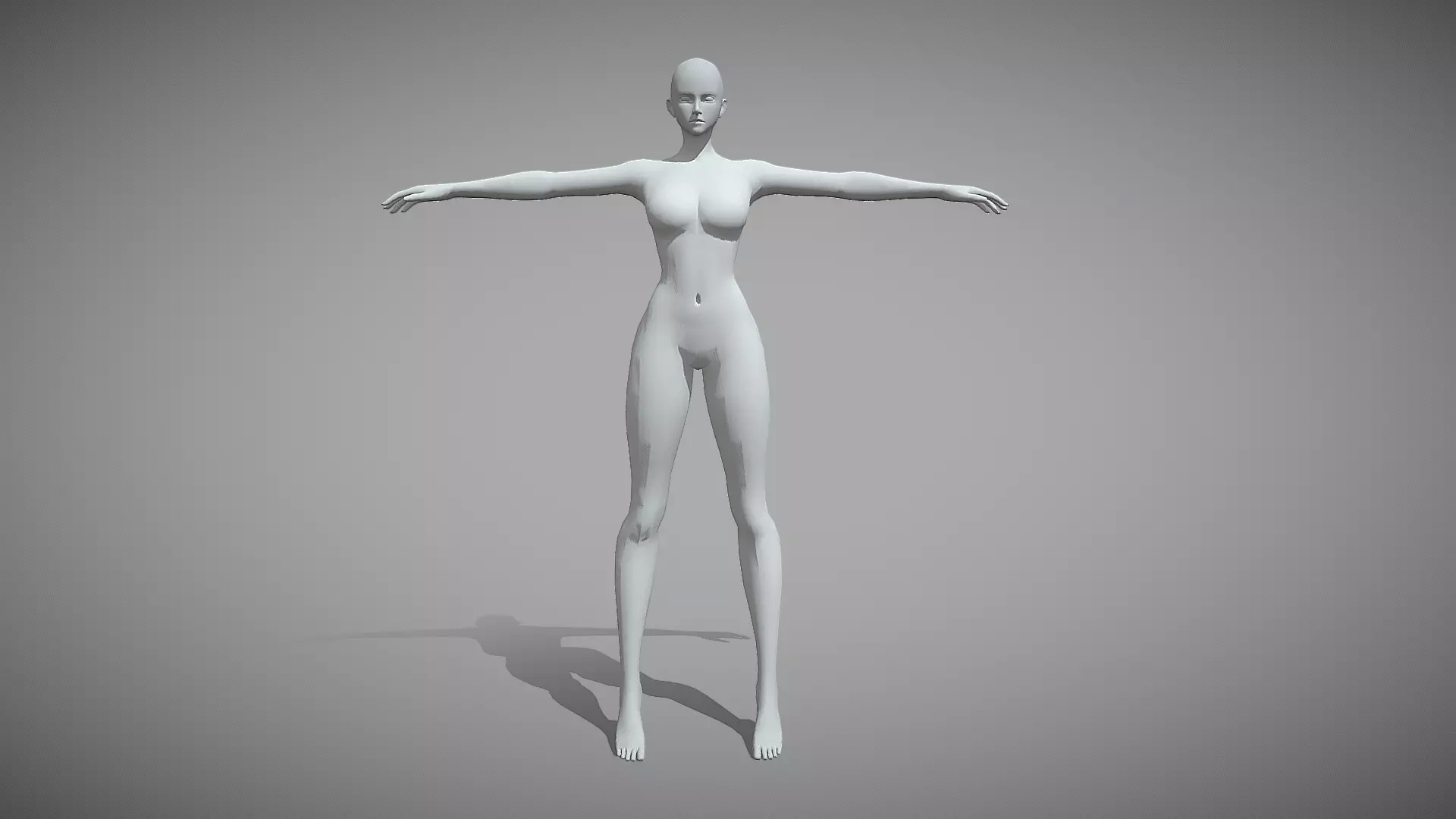 Base Mesh Pack - Stylized Female Low-poly 3D model_1