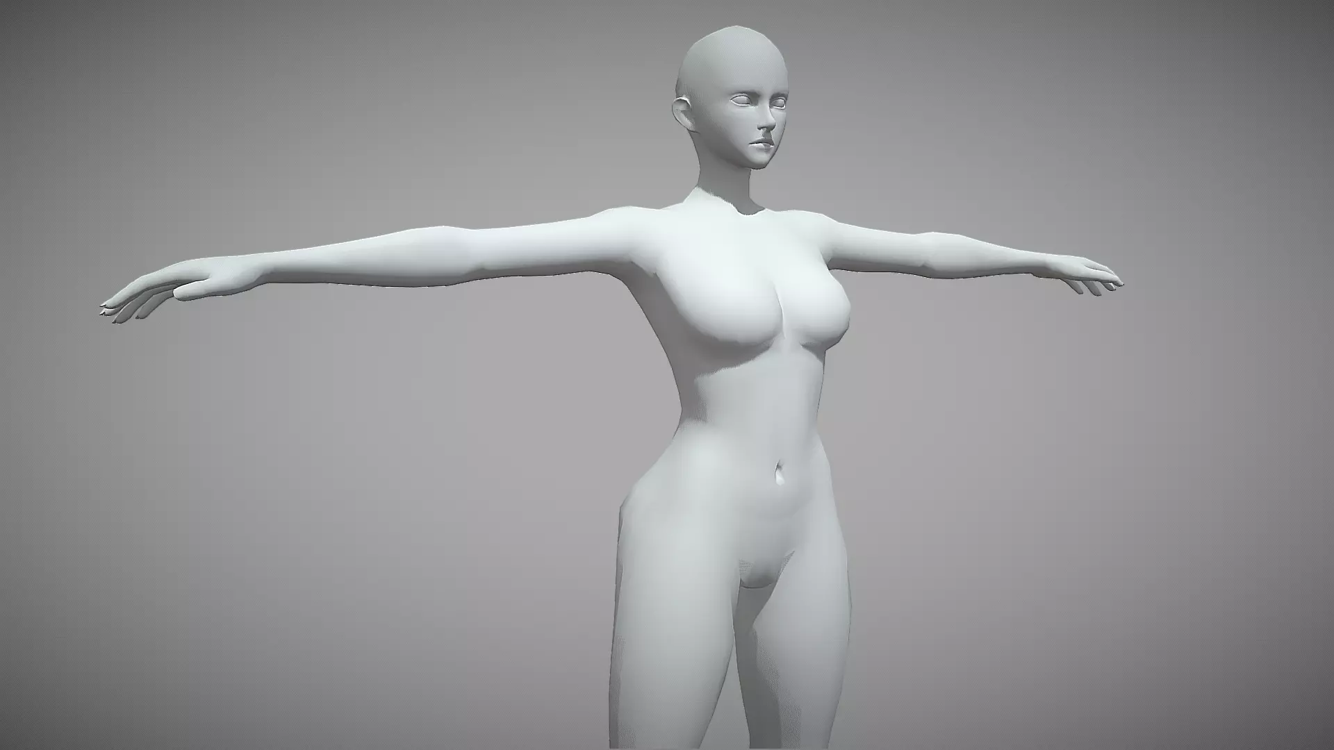 Base Mesh Pack - Stylized Female Low-poly 3D model_4