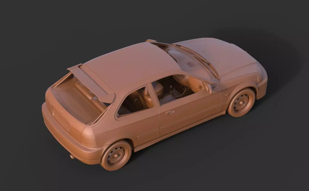 Honda Civic EK9 3D print model_5