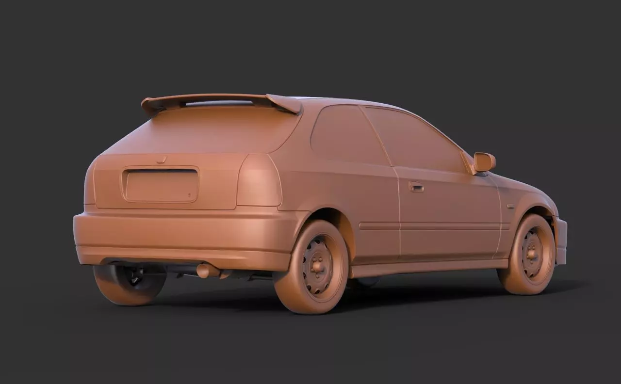 Honda Civic EK9 3D print model_4