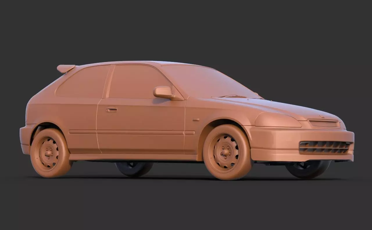Honda Civic EK9 3D print model_2