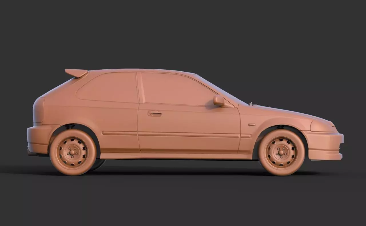 Honda Civic EK9 3D print model_3