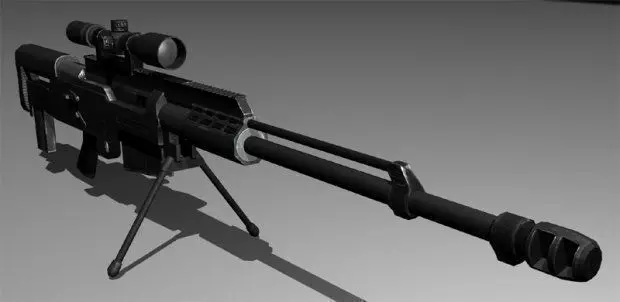 AS-50 Sniper Rifle Free low-poly 3D model