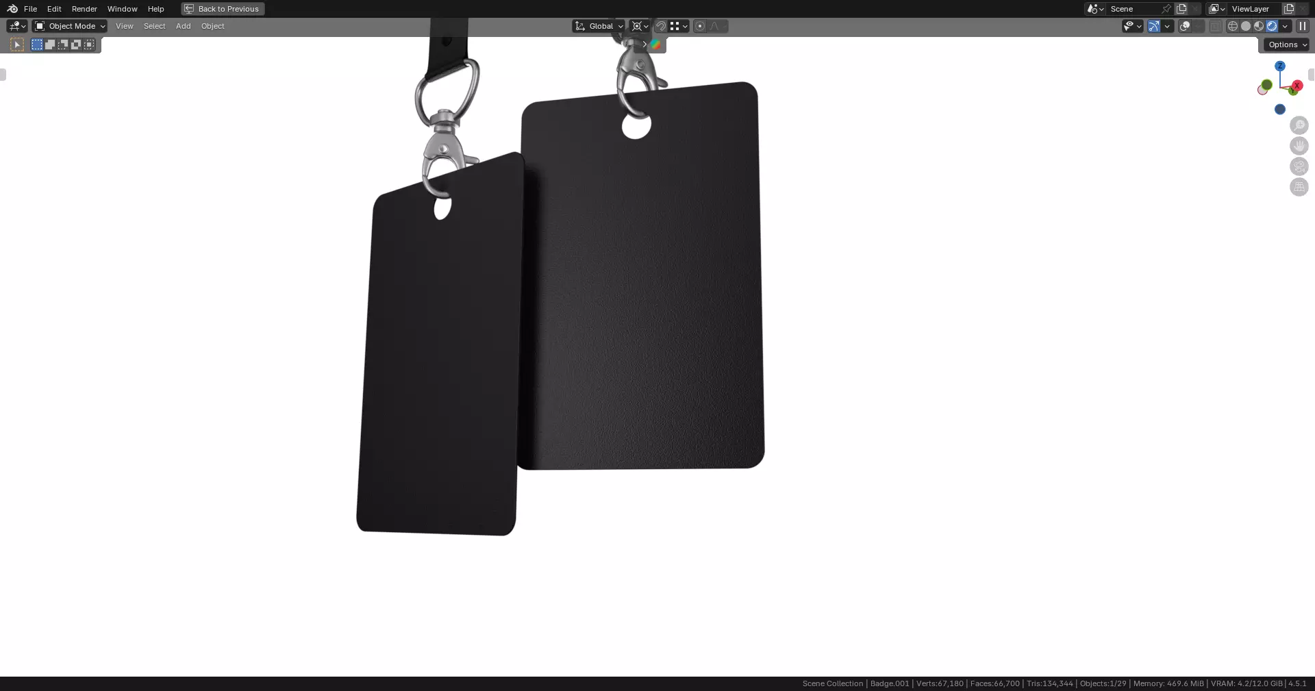 Two ID Cards Mockup 3D model_1