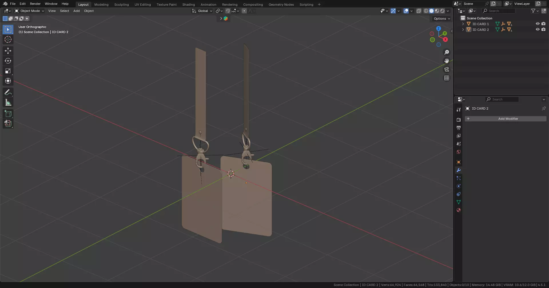 Two ID Cards Mockup 3D model_10