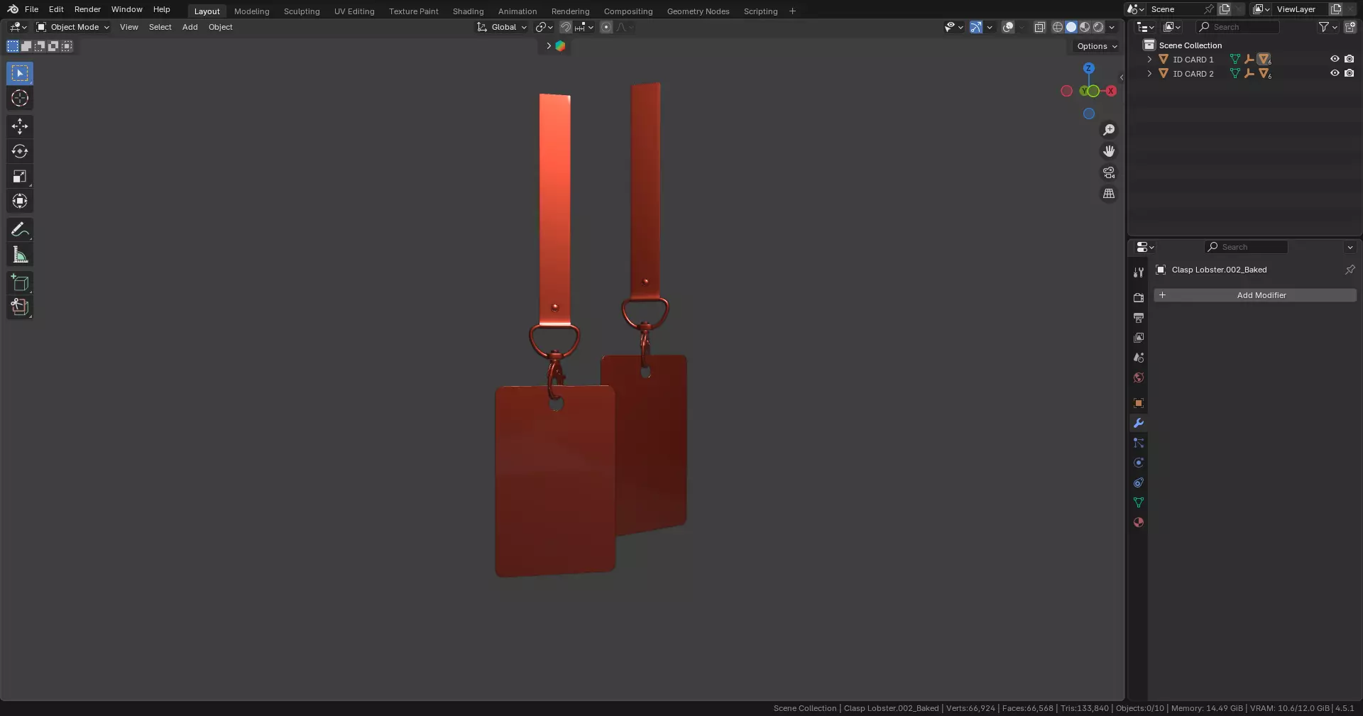 Two ID Cards Mockup 3D model_7