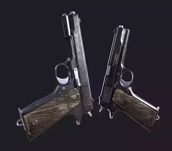 Colt 1911 Low-poly 3D model