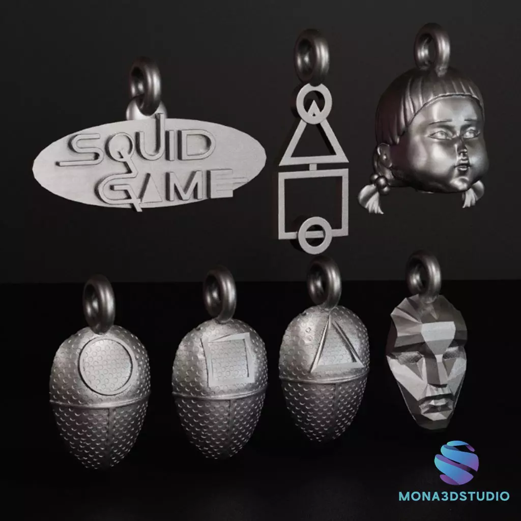 Squid Game Keychain Set 3D print model