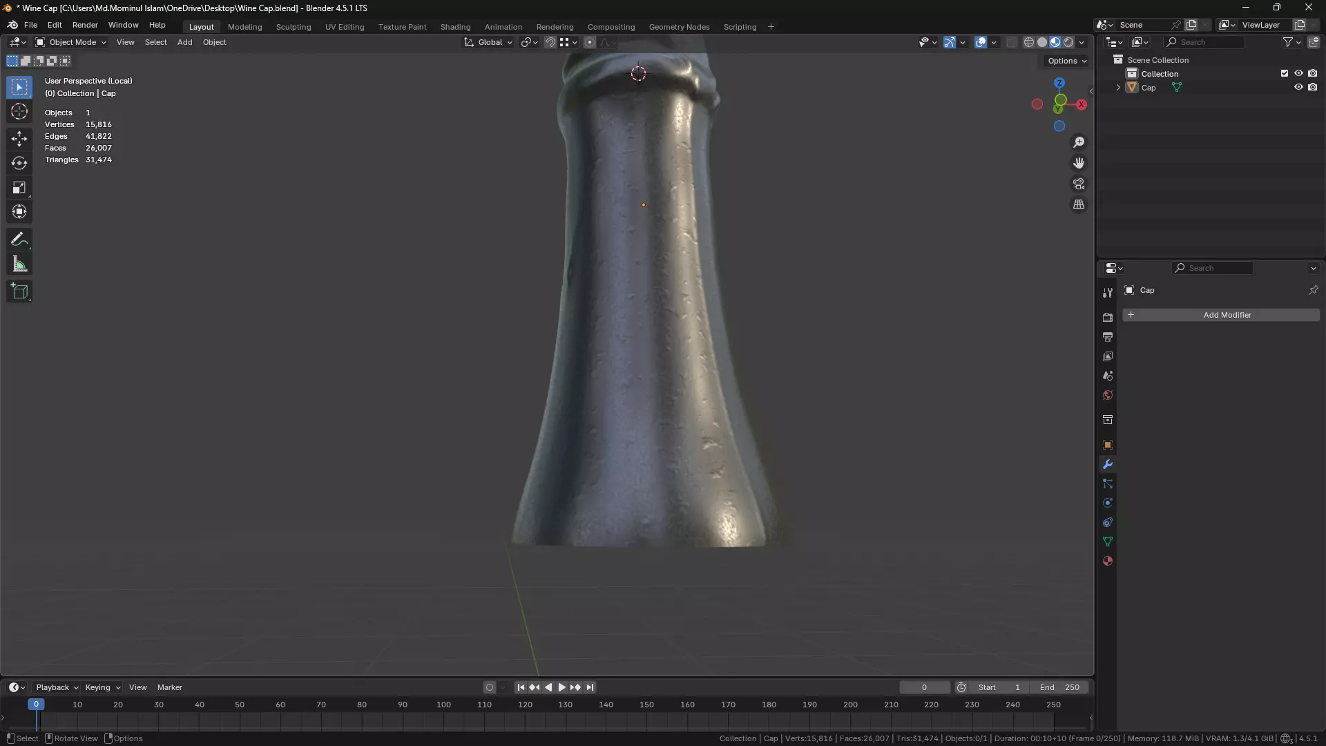 Wine Bottle Cap 3D model_48