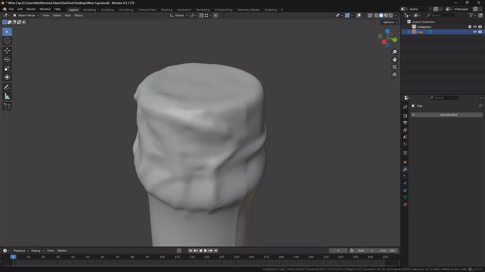 Wine Bottle Cap 3D model_17