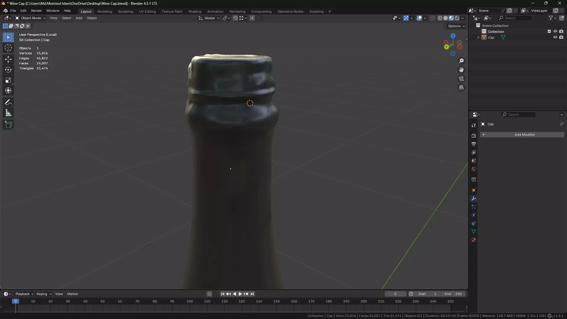 Wine Bottle Cap 3D model_39