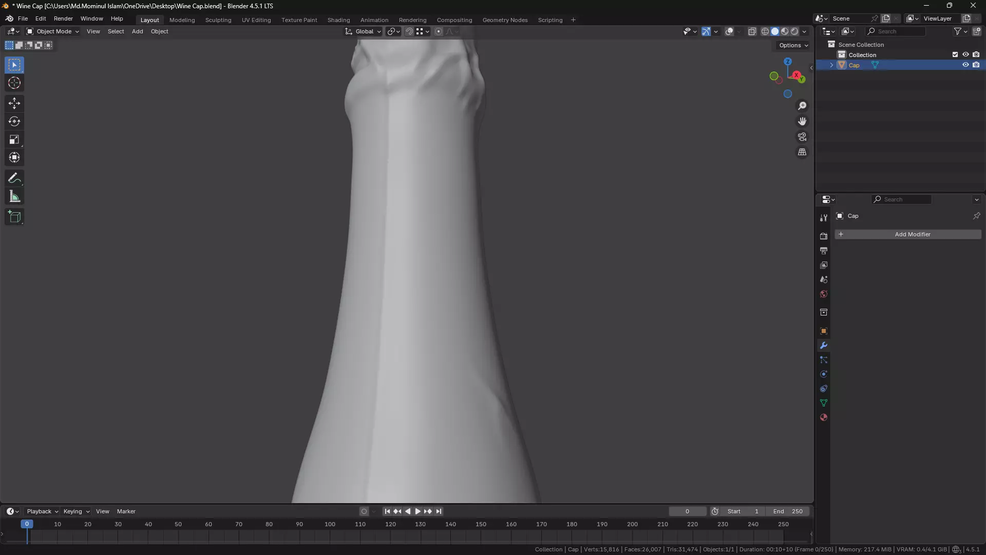 Wine Bottle Cap 3D model_16