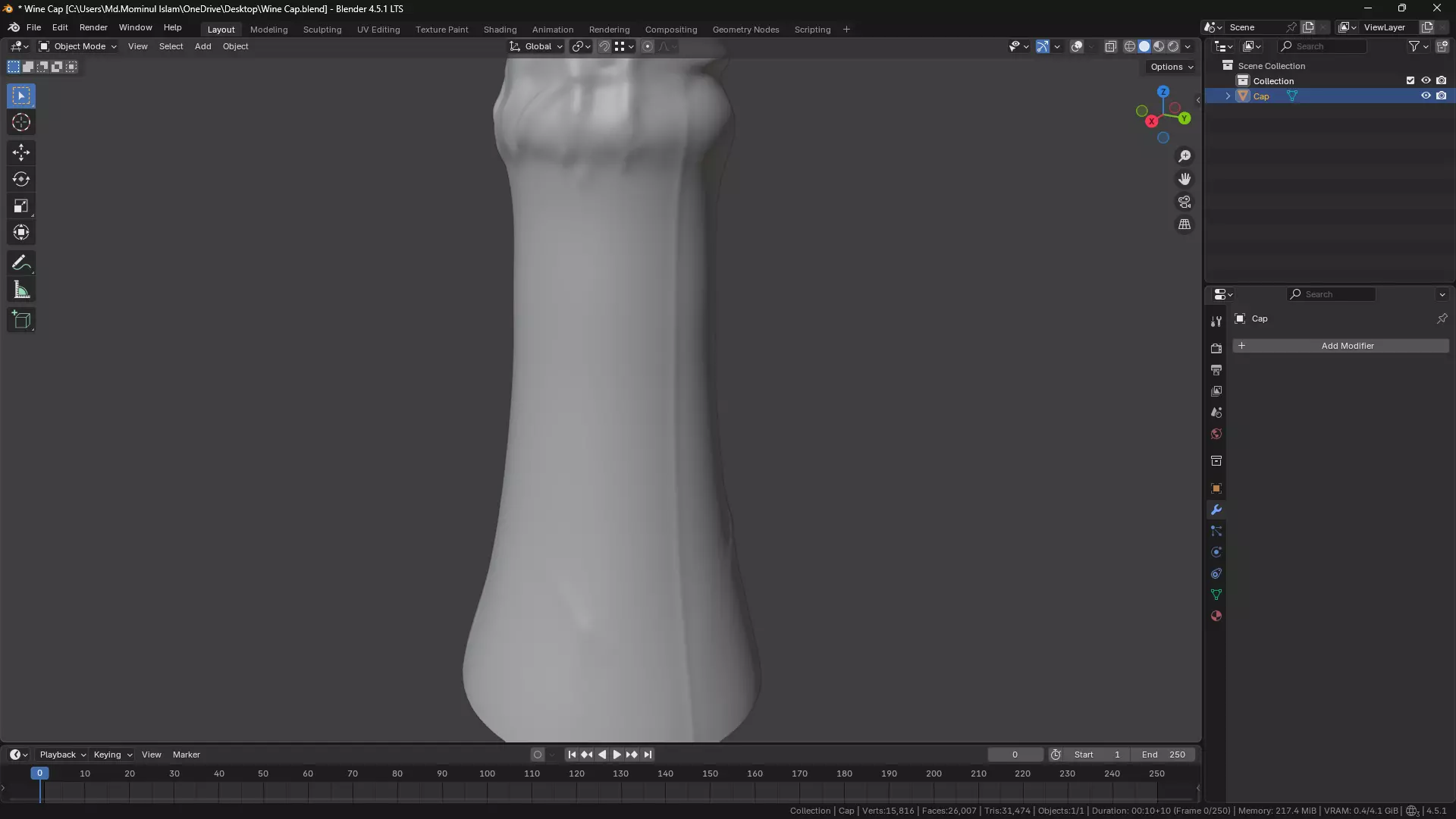Wine Bottle Cap 3D model_42