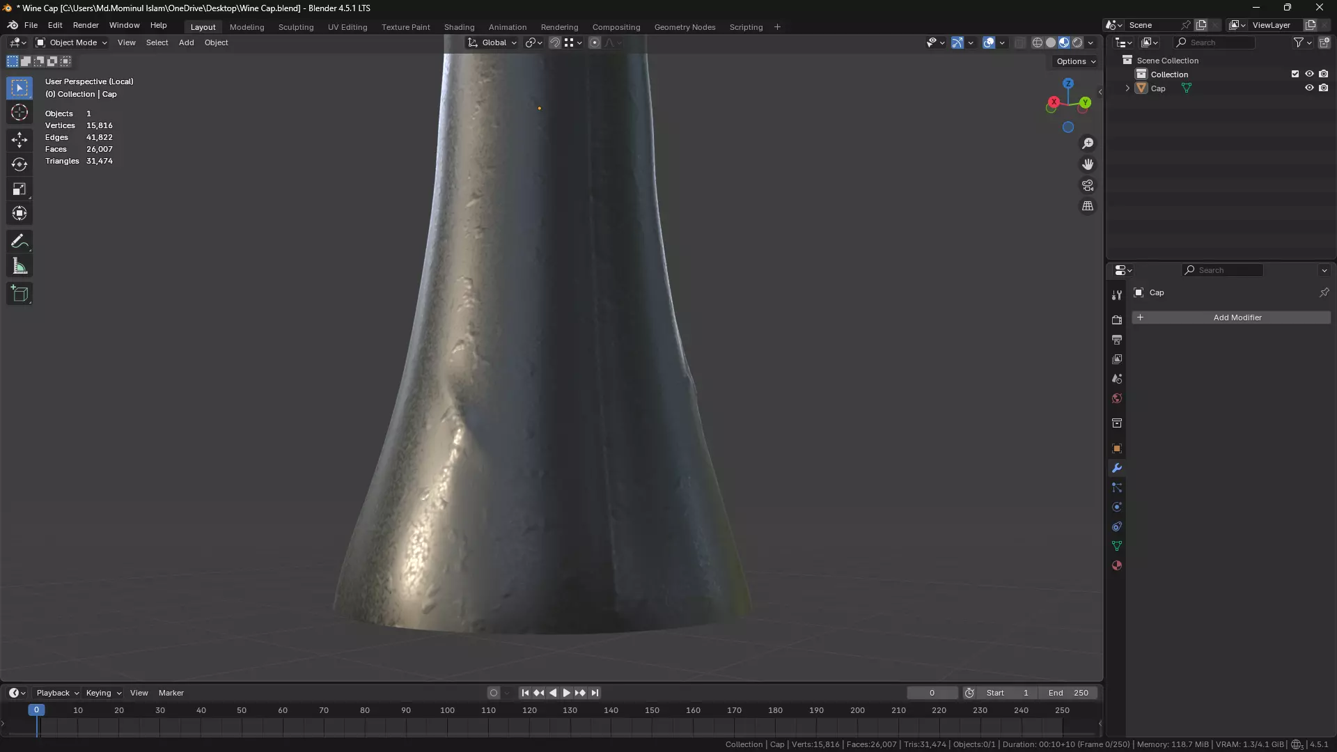 Wine Bottle Cap 3D model_36