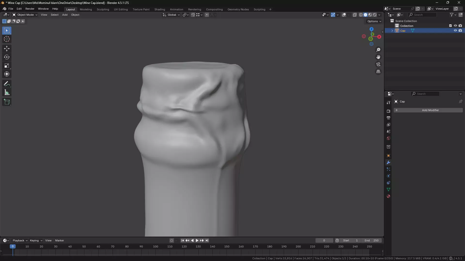 Wine Bottle Cap 3D model_24