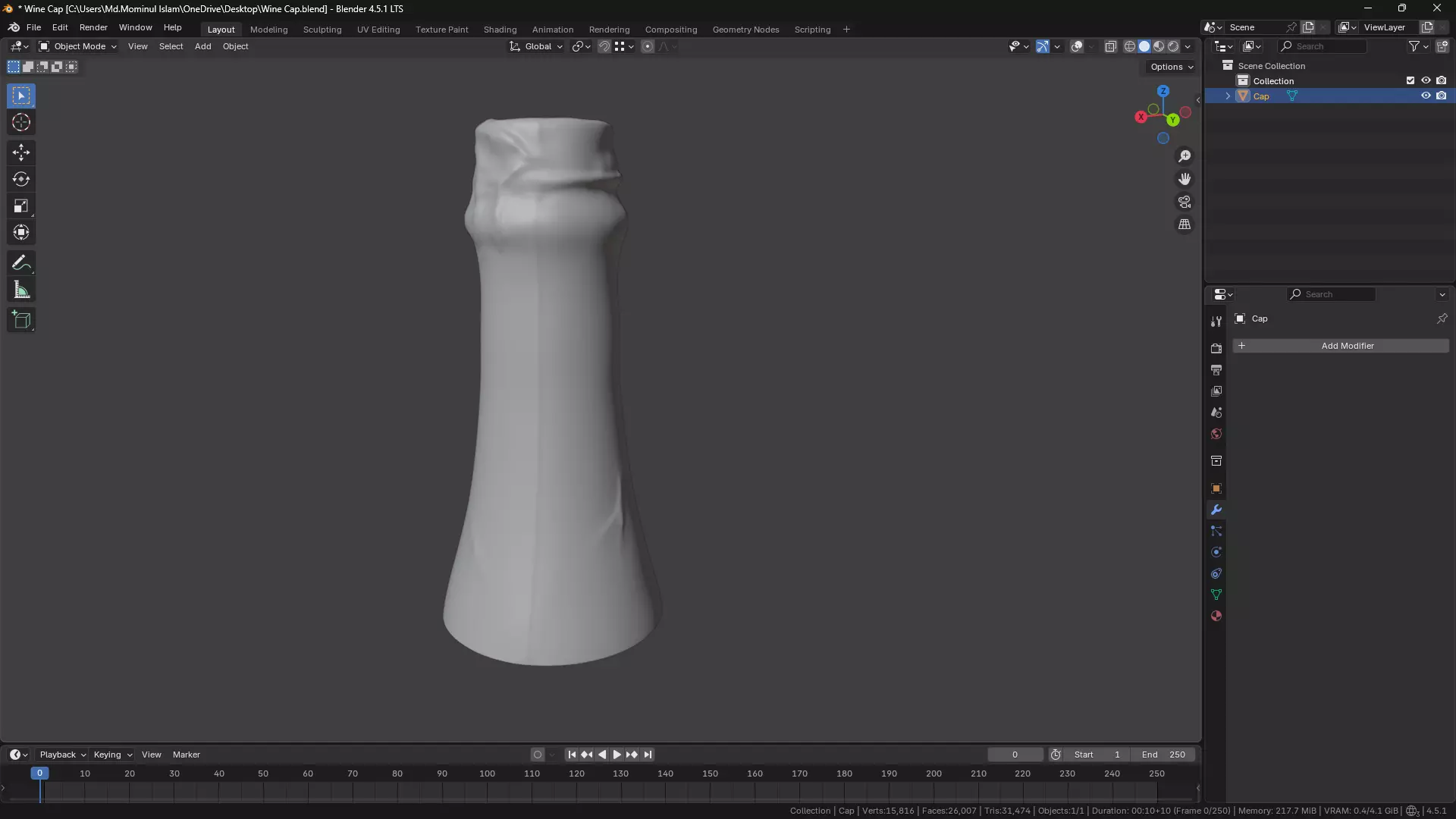 Wine Bottle Cap 3D model_15