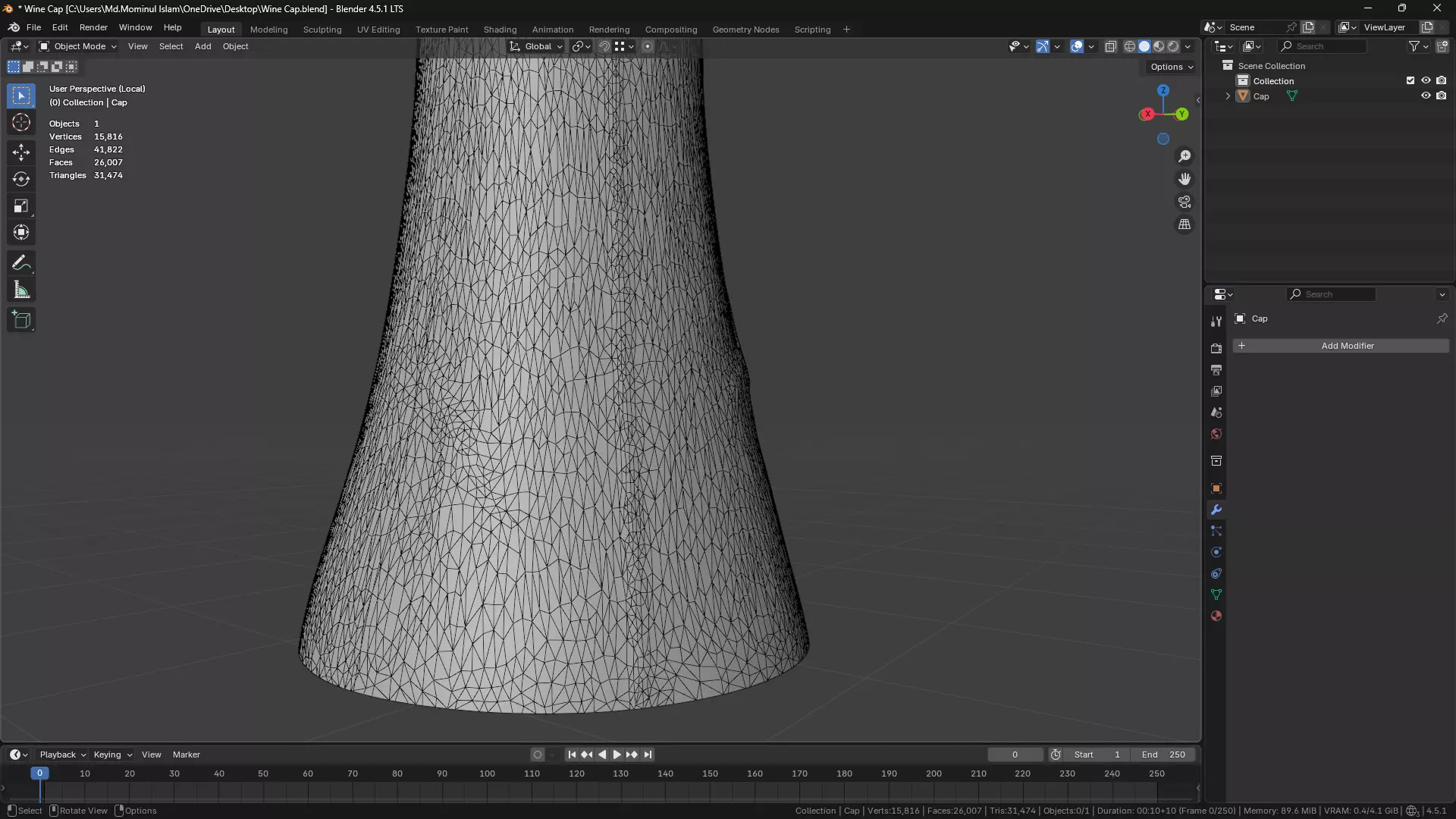 Wine Bottle Cap 3D model_45