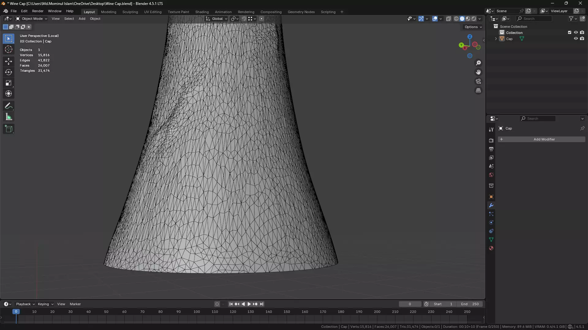Wine Bottle Cap 3D model_9