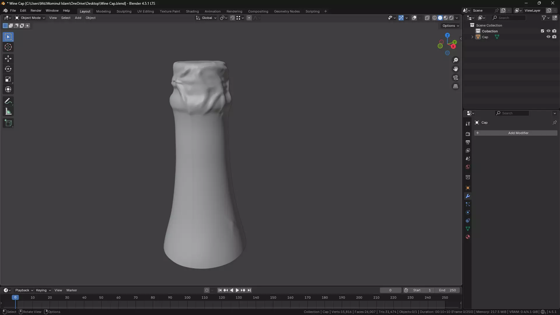 Wine Bottle Cap 3D model_35