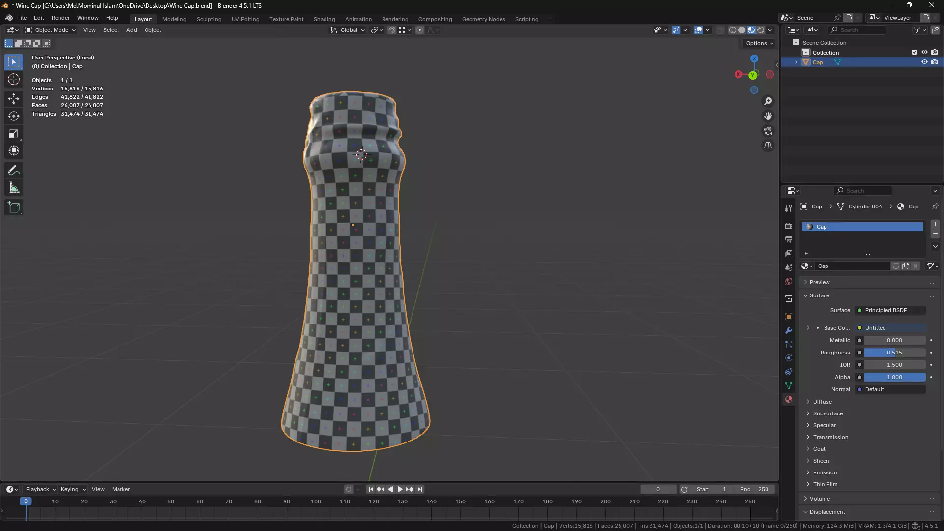 Wine Bottle Cap 3D model_40