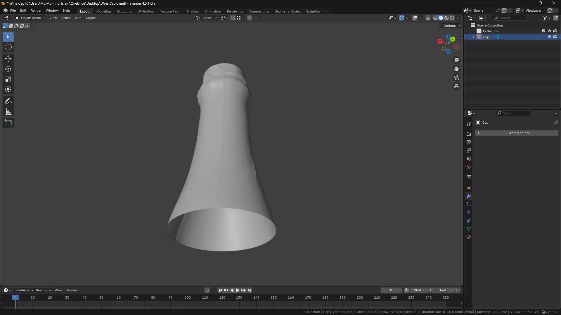 Wine Bottle Cap 3D model_34