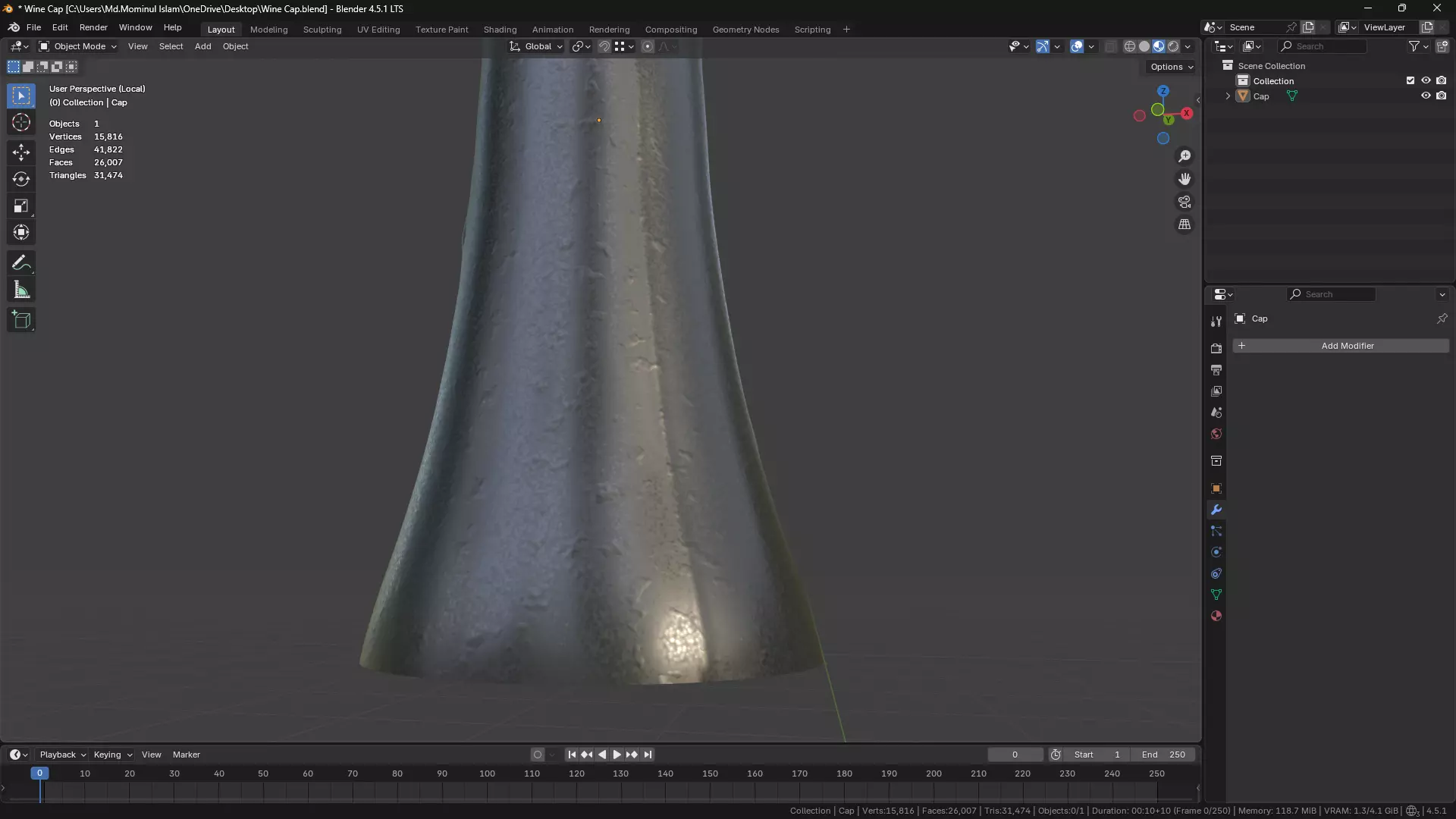 Wine Bottle Cap 3D model_33