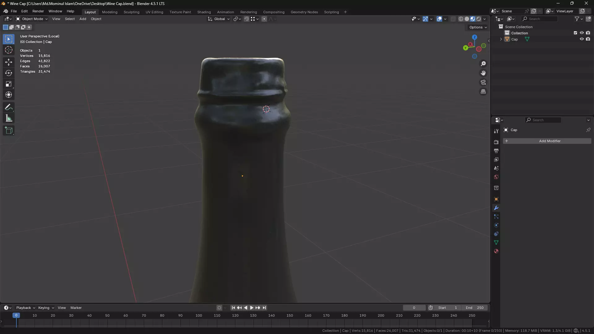 Wine Bottle Cap 3D model_25