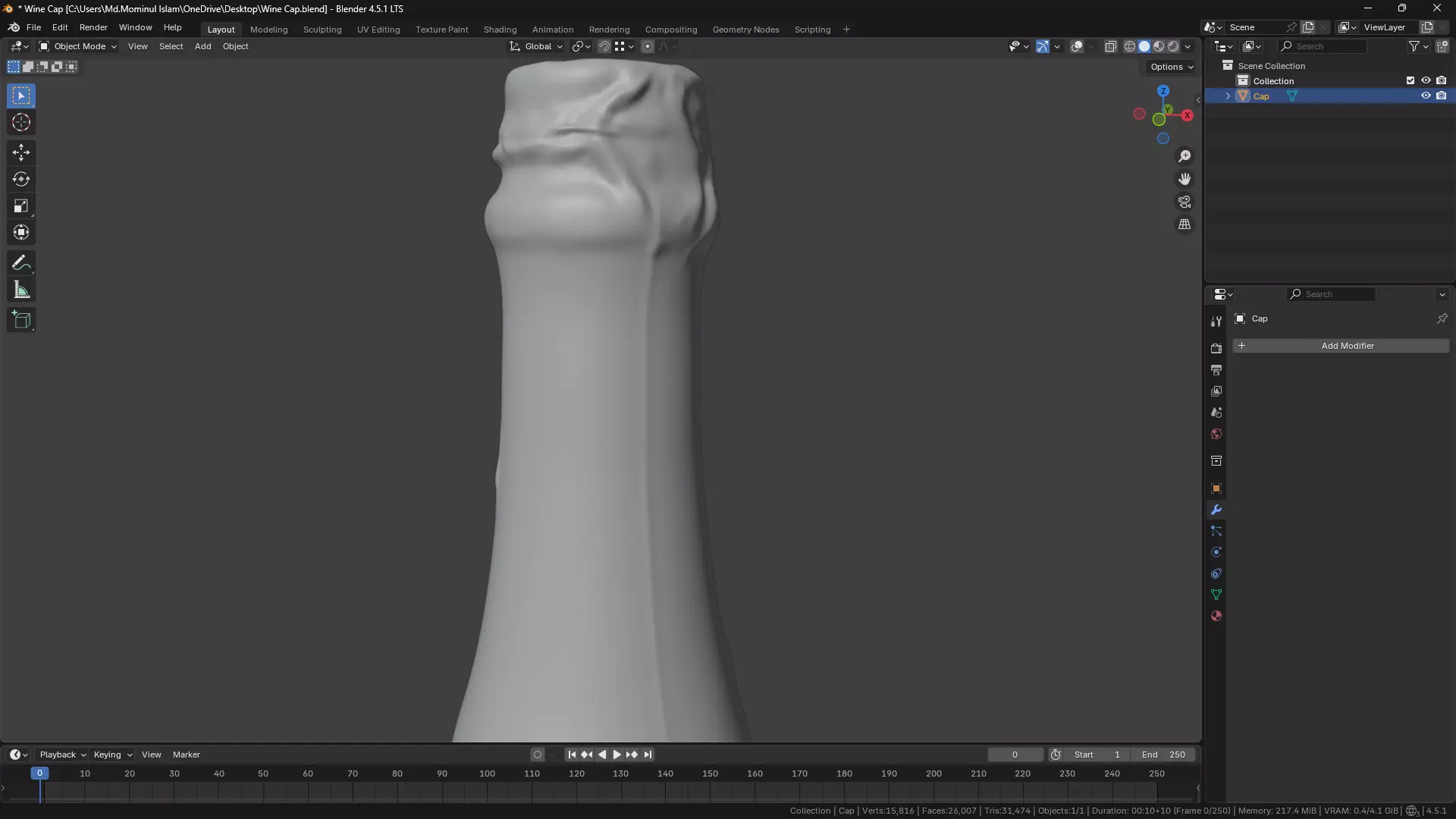 Wine Bottle Cap 3D model_37