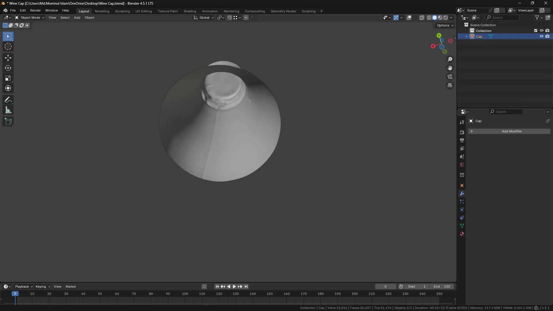 Wine Bottle Cap 3D model_6