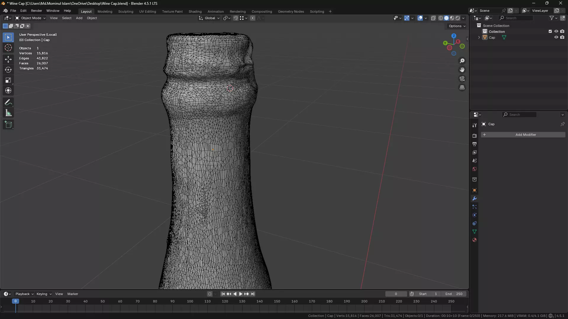 Wine Bottle Cap 3D model_12