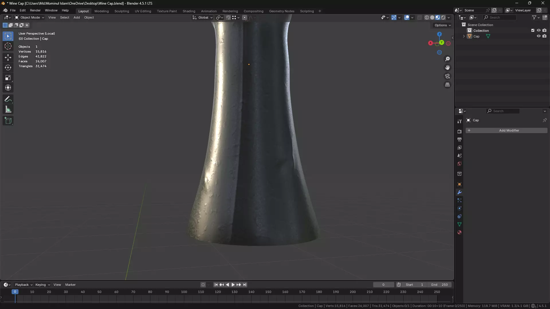 Wine Bottle Cap 3D model_21