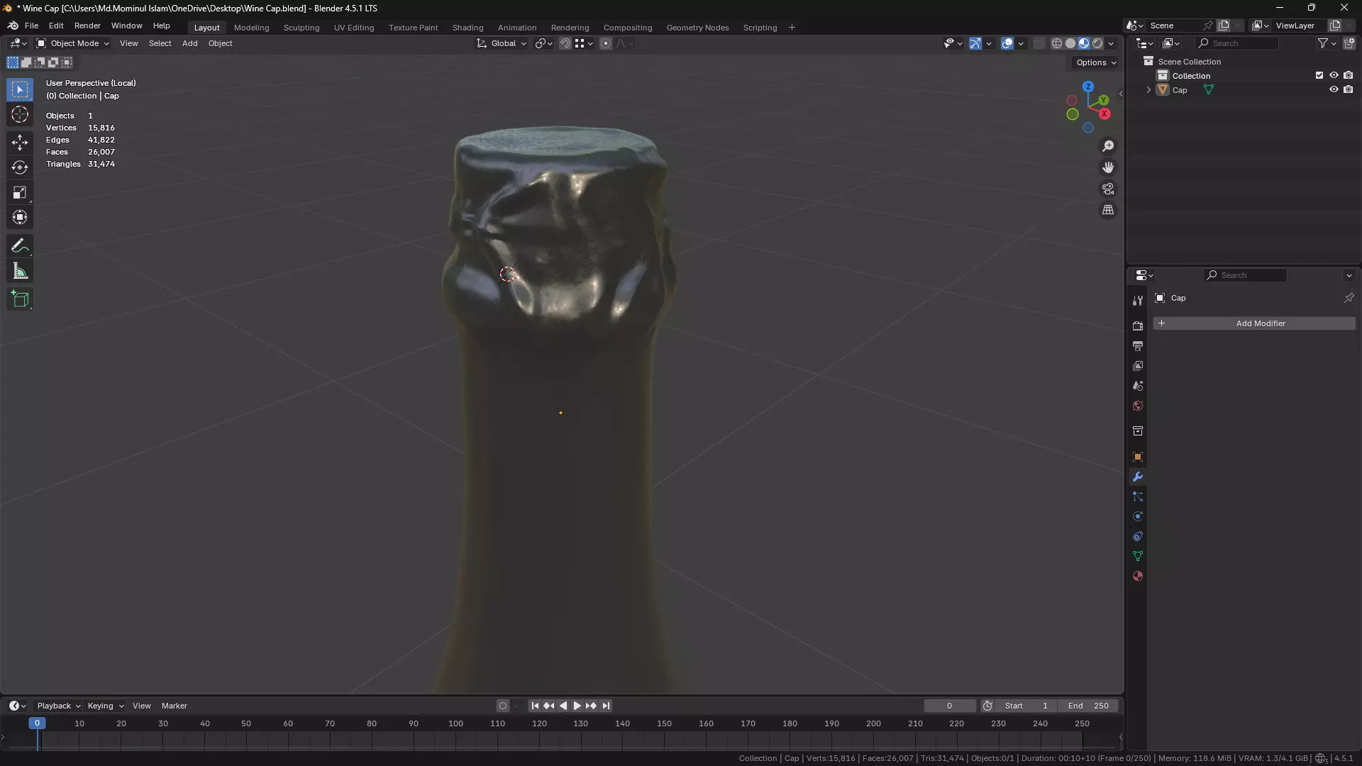 Wine Bottle Cap 3D model_29