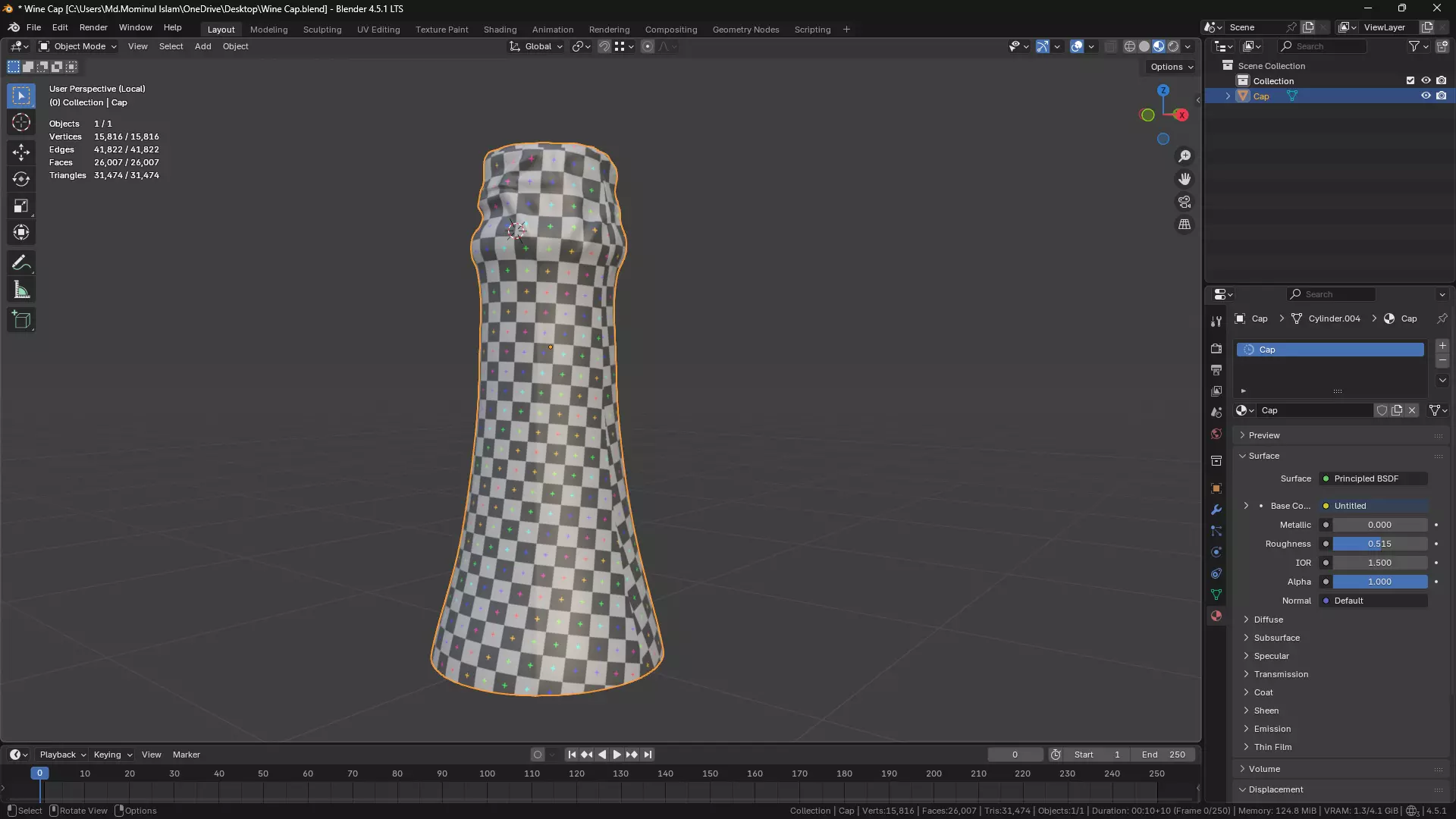 Wine Bottle Cap 3D model_27