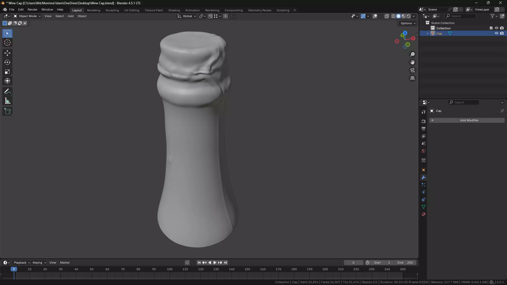 Wine Bottle Cap 3D model_14
