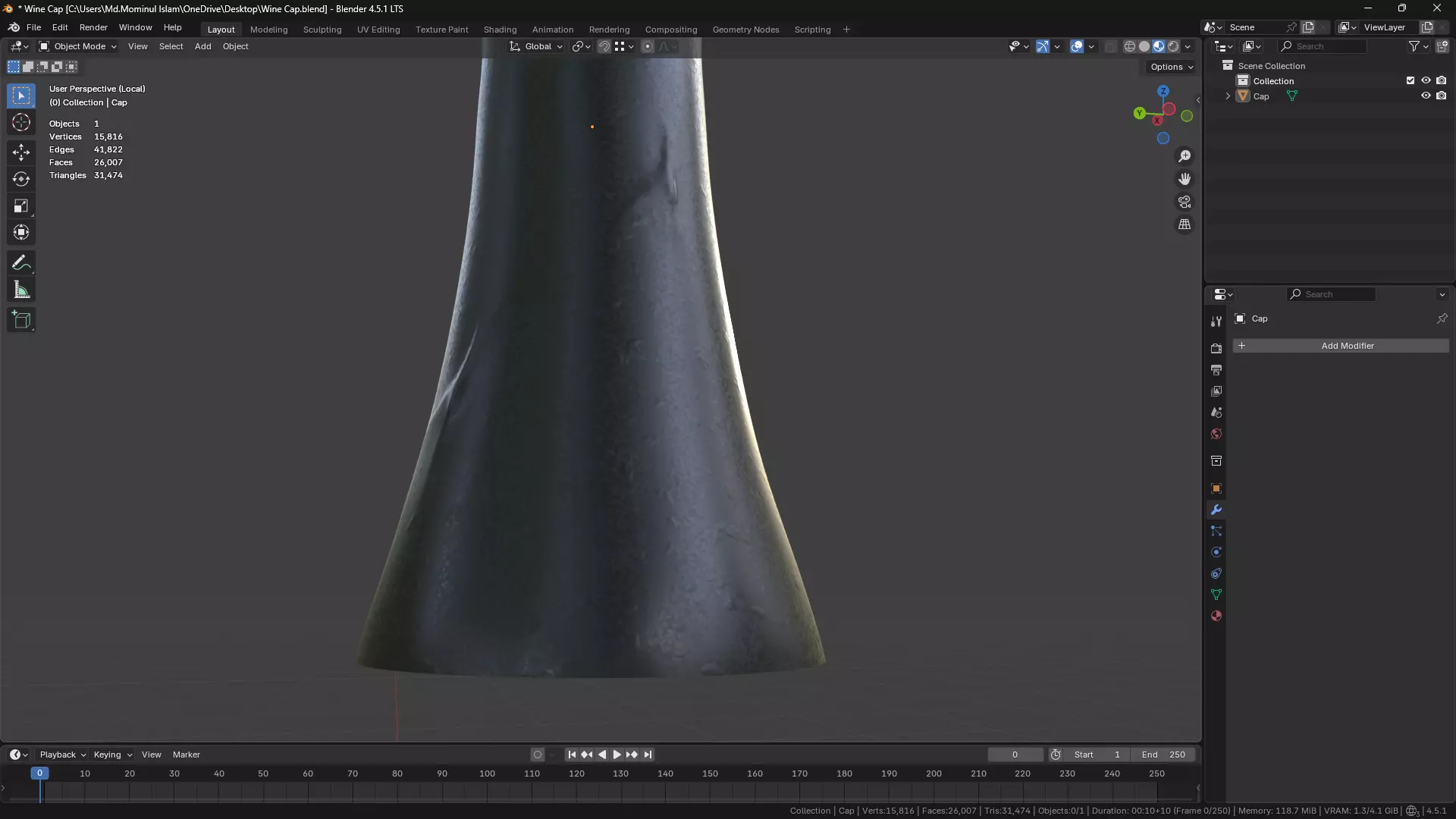 Wine Bottle Cap 3D model_46