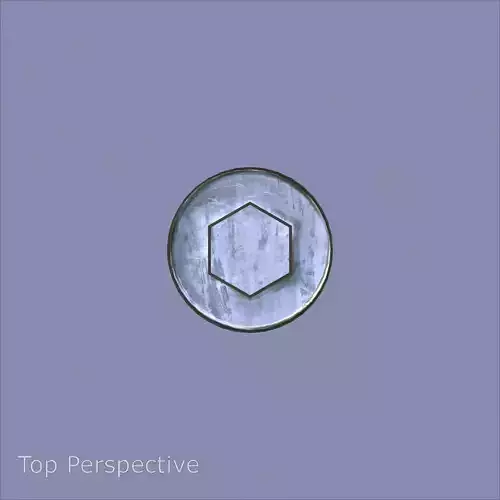 Steel Stained M10 Bolt Allen Cap with PBR 4K Textures 3D model 7