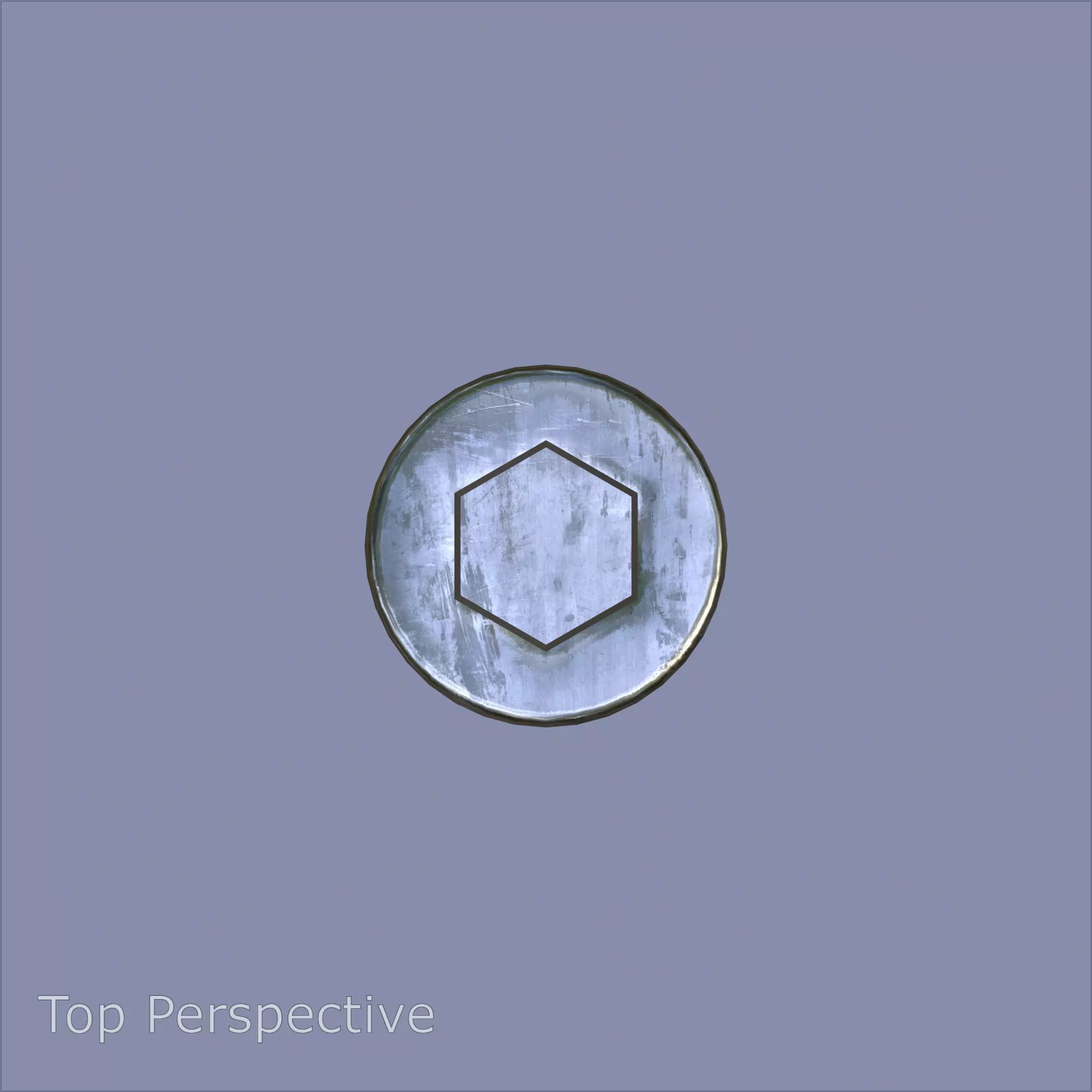 Steel Stained M10 Bolt Allen Cap with PBR 4K Textures 3D model_6