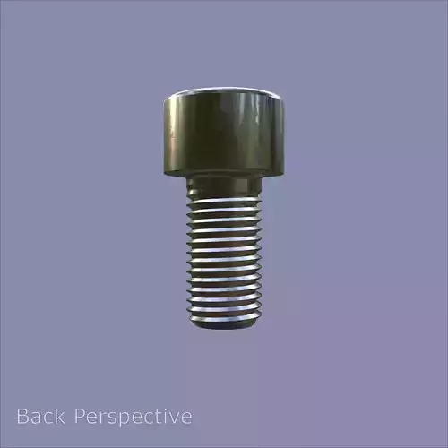 Steel Stained M10 Bolt Allen Cap with PBR 4K Textures 3D model 3