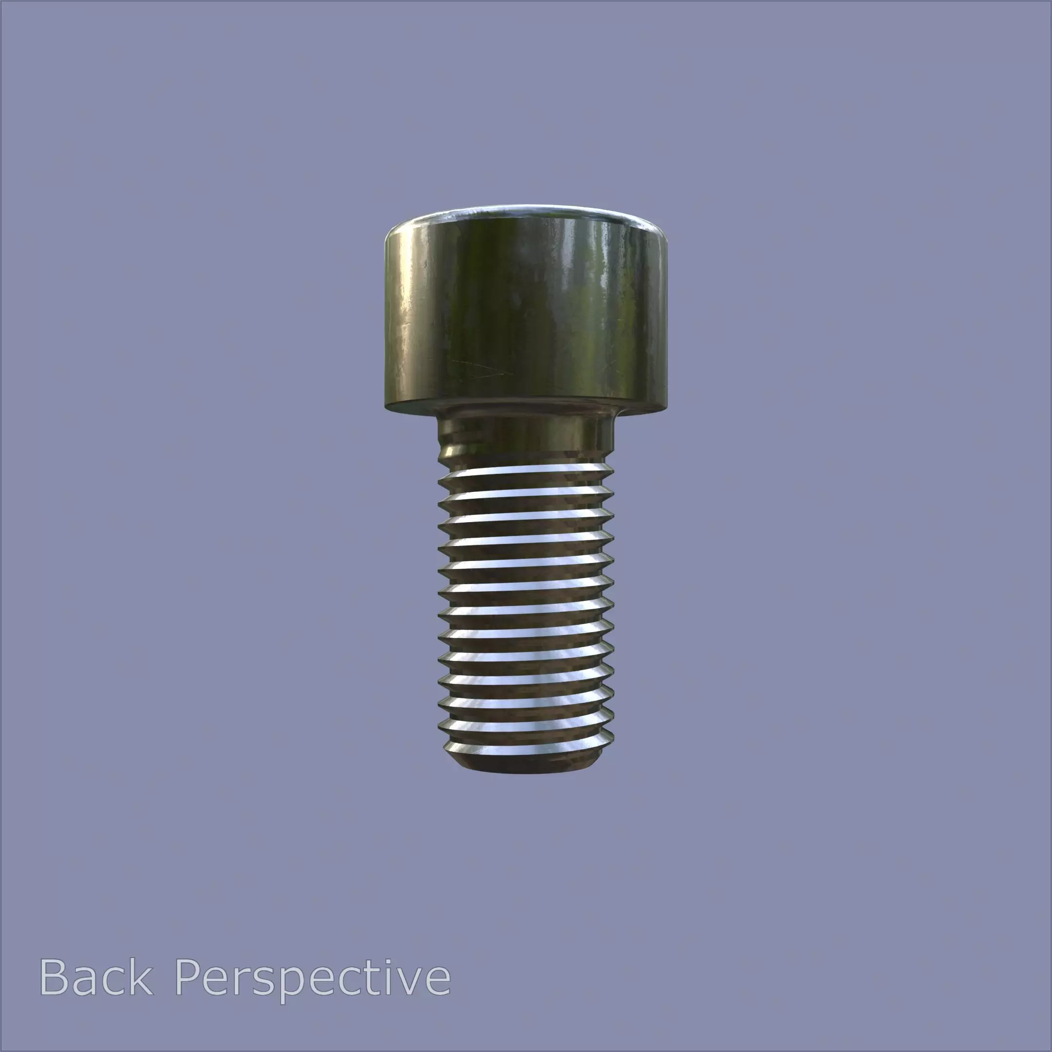 Steel Stained M10 Bolt Allen Cap with PBR 4K Textures 3D model_2