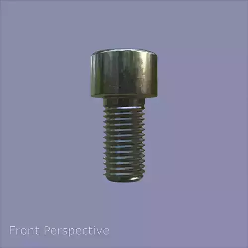 Steel Stained M10 Bolt Allen Cap with PBR 4K Textures 3D model 2