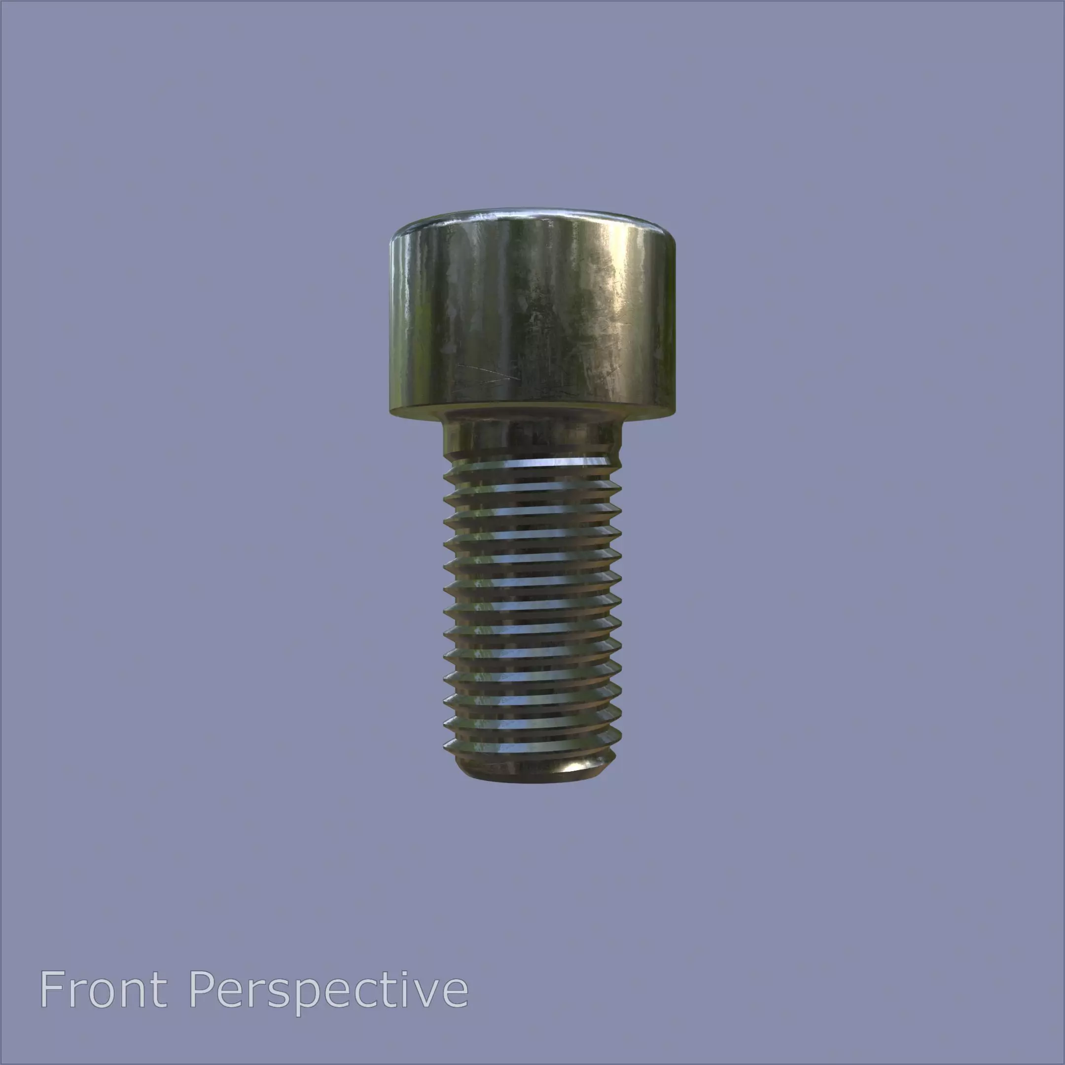 Steel Stained M10 Bolt Allen Cap with PBR 4K Textures 3D model_1