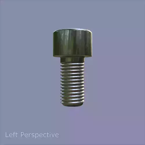 Steel Stained M10 Bolt Allen Cap with PBR 4K Textures 3D model 4