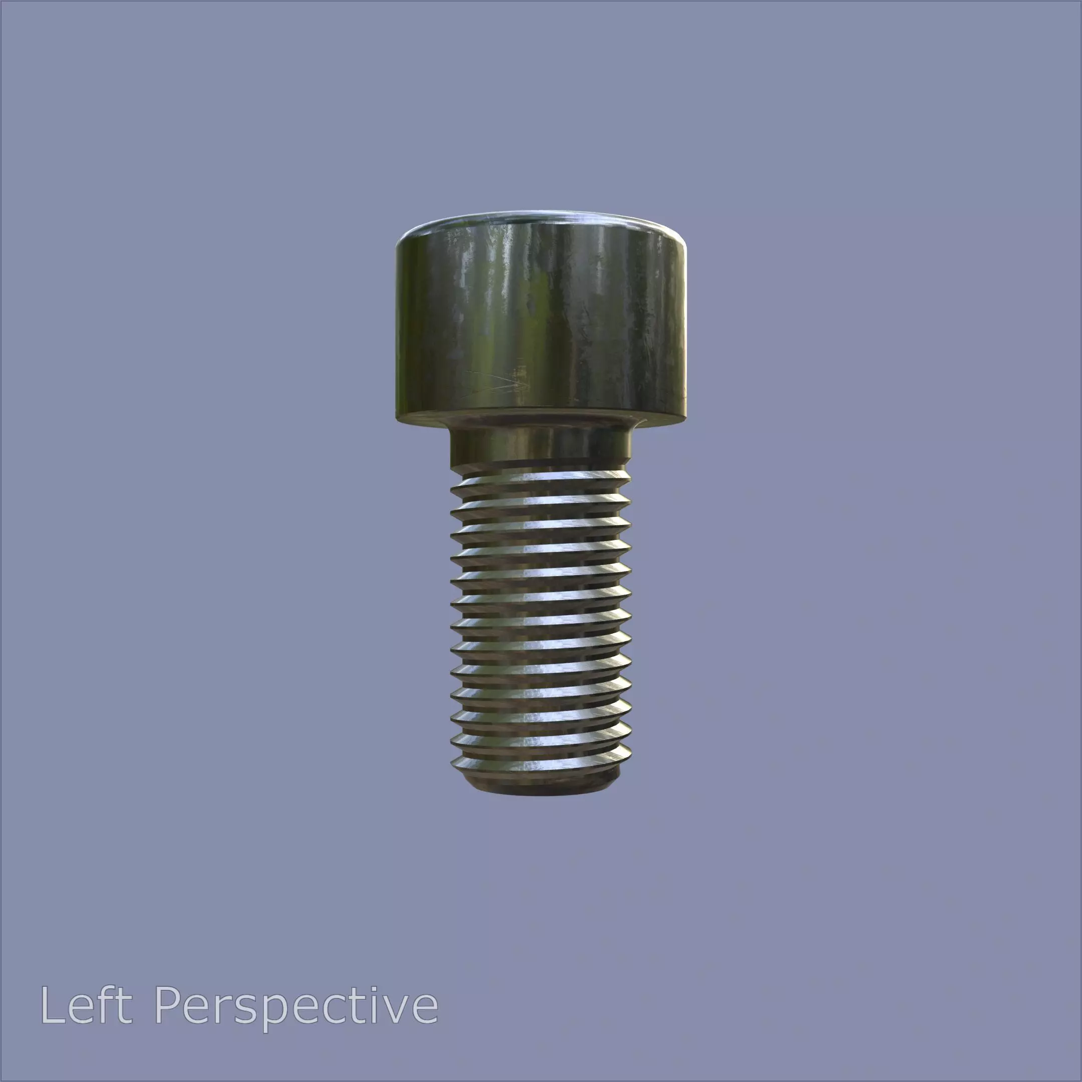 Steel Stained M10 Bolt Allen Cap with PBR 4K Textures 3D model_3