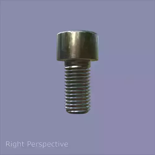 Steel Stained M10 Bolt Allen Cap with PBR 4K Textures 3D model 5
