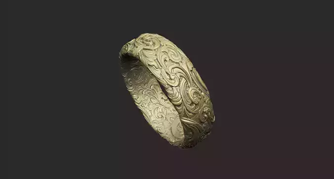 Pattern ring design bas relief royal princess king knight 3D print model