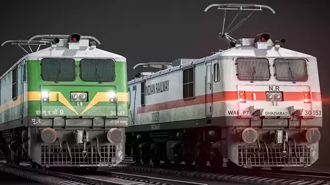 Indian Railway Locomotive Pack Low-poly 3D model