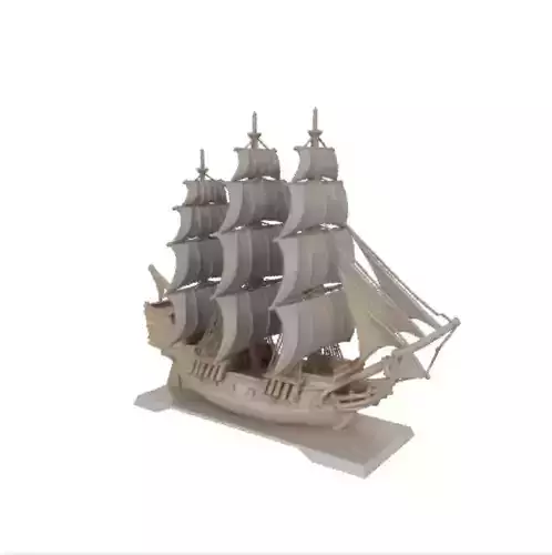 1840 Pirate Sailing Ship with Cannons  Ivory Style 3D print model