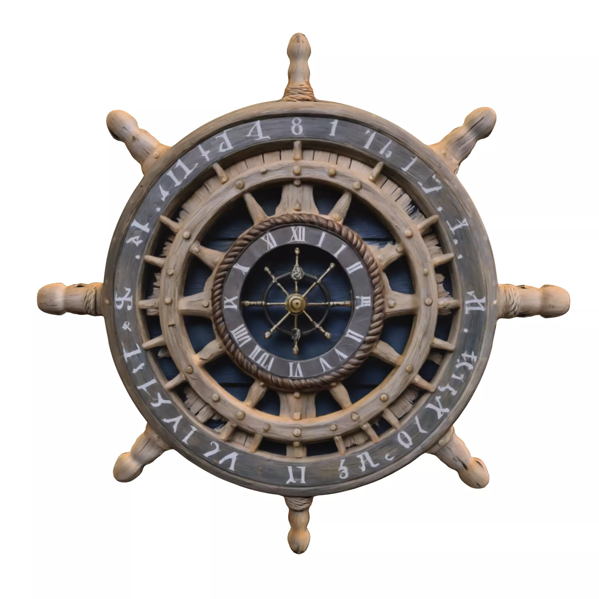 Nautical Ship Wheel Low-poly 3D model_2