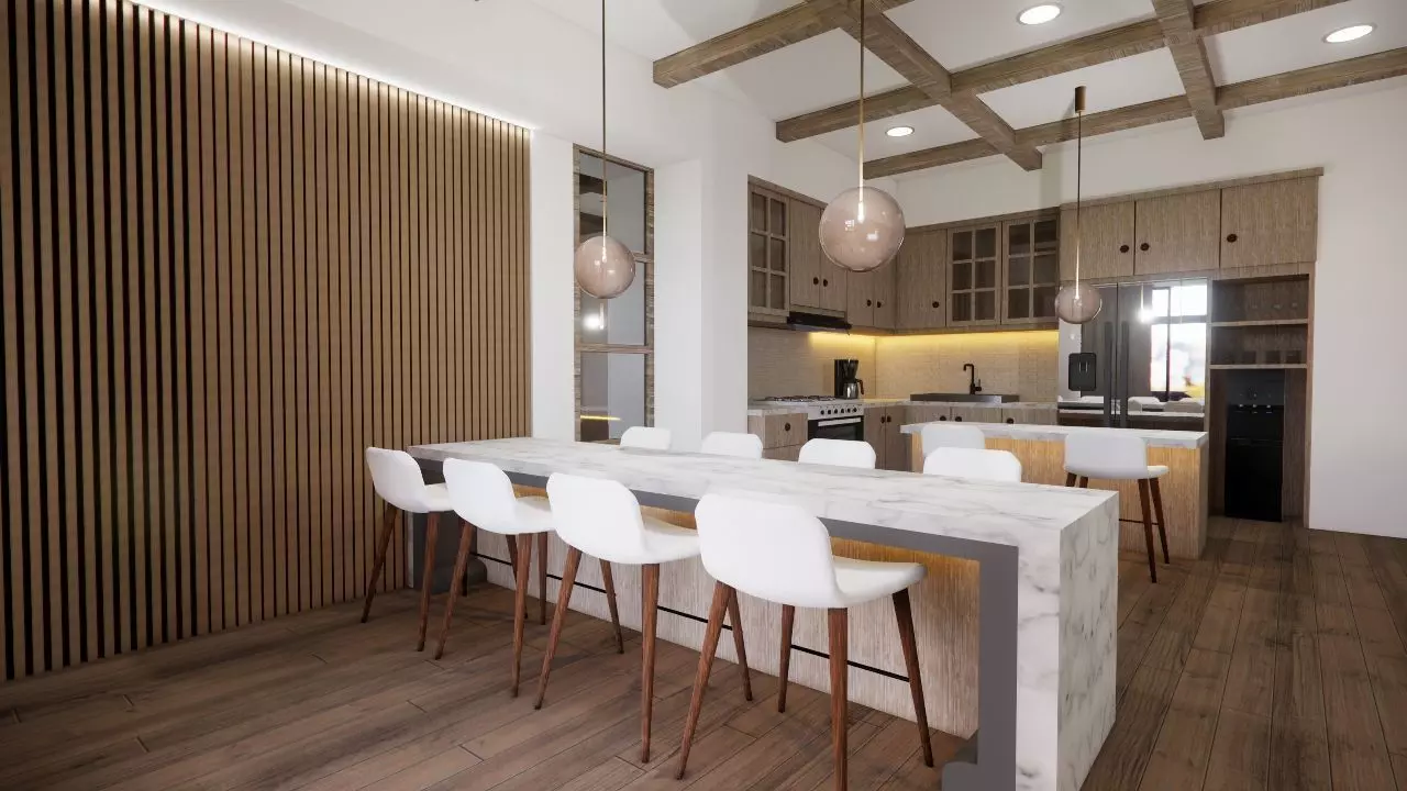 modern minimalist kitchen interior 3D model