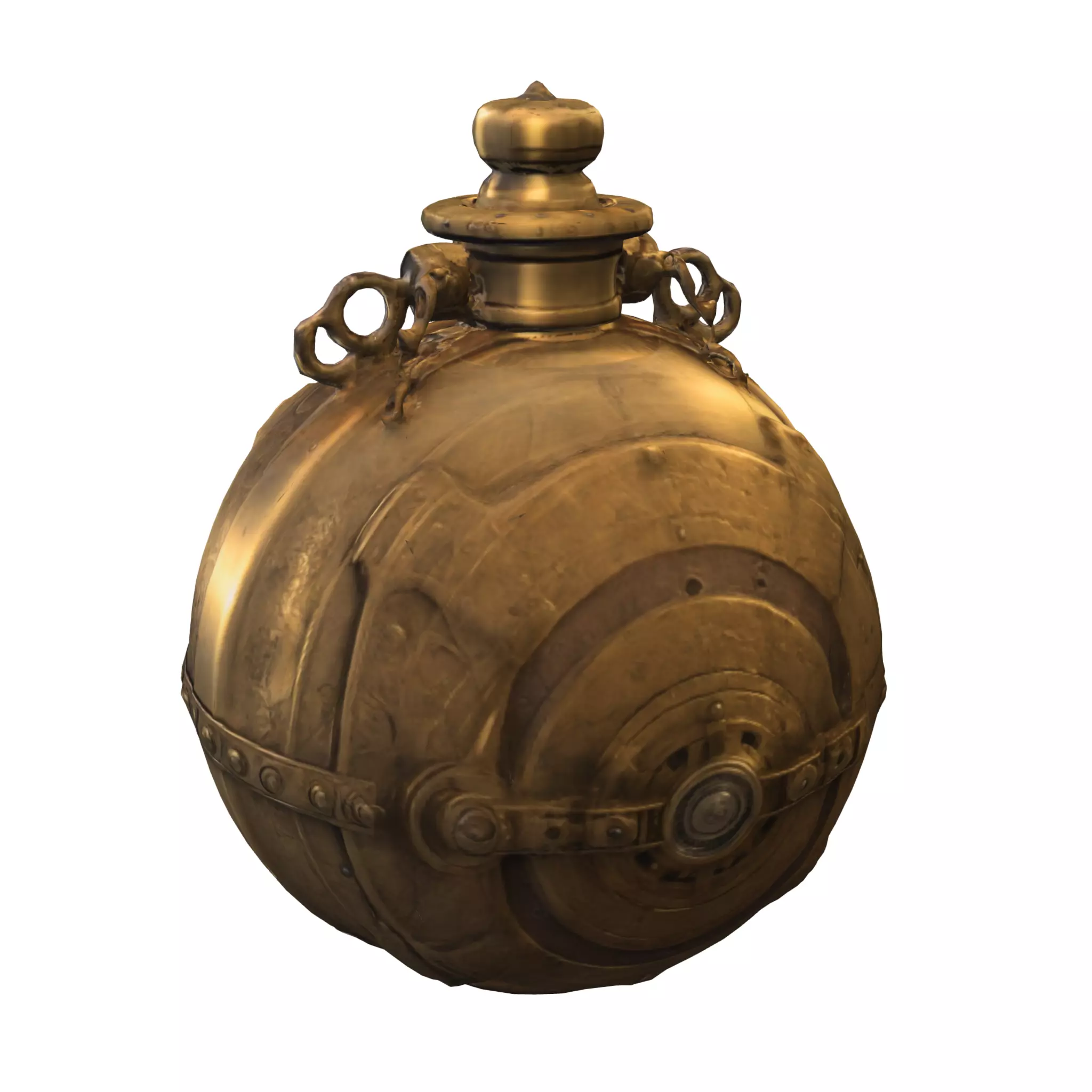 Steampunk Spherical Flask Low-poly 3D model_2